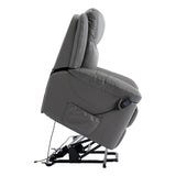 The Devon - Dual Motor Mobility Riser Recliner Arm Chair - Grey Genuine Leather - Minor Damage - Clearance