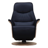 The Iowa - Stunning Electric Leather Recliner with Integrated Footstool & Wireless Remote - Black