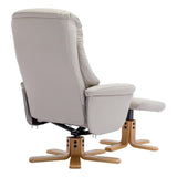 The Hawaii - Swivel Recliner Chair & Matching Footstool in Mushroom Genuine Leather