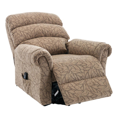 The Amesbury Dual Motor Riser Recliner Electric Mobility Chair - Cocoa Fabric - Refurbished