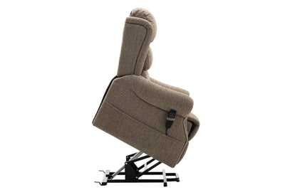 Salisbury Dual Motor Riser Recliner Arm Chair In Lisbon Mocha Fabric Clearance