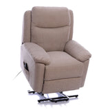 Oxford Riser Recliner / Lift & Tilt Chair in Soft Beige Fabric with USB charging - Clearance