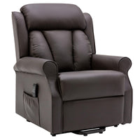 The Darwin - Dual Motor Riser Recliner Mobility Arm Chair in Brown Leather