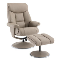 The Biarritz - Swivel Recliner Chair - NO FOOTSTOOL - in Pebble Plush Faux Leather