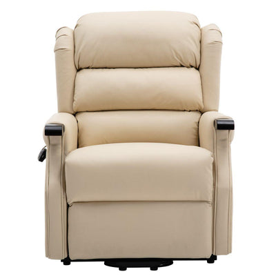 The Warminster Dual Motor Riser Recliner Mobility Chair in Cream Leather - Refurbished