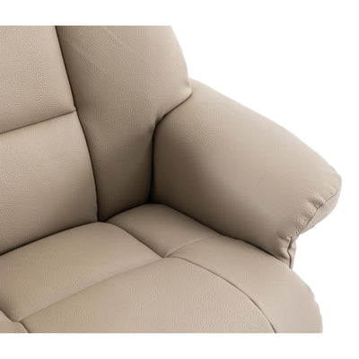 The Biarritz - Swivel Recliner Chair & Matching Footstool in Pebble Plush Faux Leather