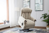 Denmark Dual Motor Riser Recliner Ergonomic Arm Chair Brushstroke Cream Fabric