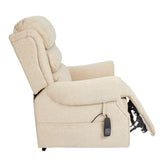 Salisbury Dual Motor Riser Recliner Arm Chair In Lisbon Wheat Fabric - Mobility Chair