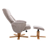 The Giza - Fabric Swivel Recliner Chair & Matching Footstool in Wheat - Refurbished