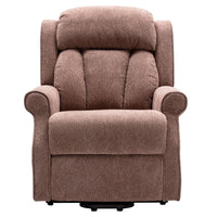 The Darwin - Dual Motor Riser Recliner Mobility Arm Chair in Mink Brushstroke Fabric