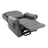 The Carlton Genuine Leather Riser Recliner in Grey - Dual Motor Mobility Chair - Refurbished