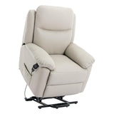 The Devon - Dual Motor Mobility Riser Recliner Arm Chair - Cream Genuine Leather - Refurbished