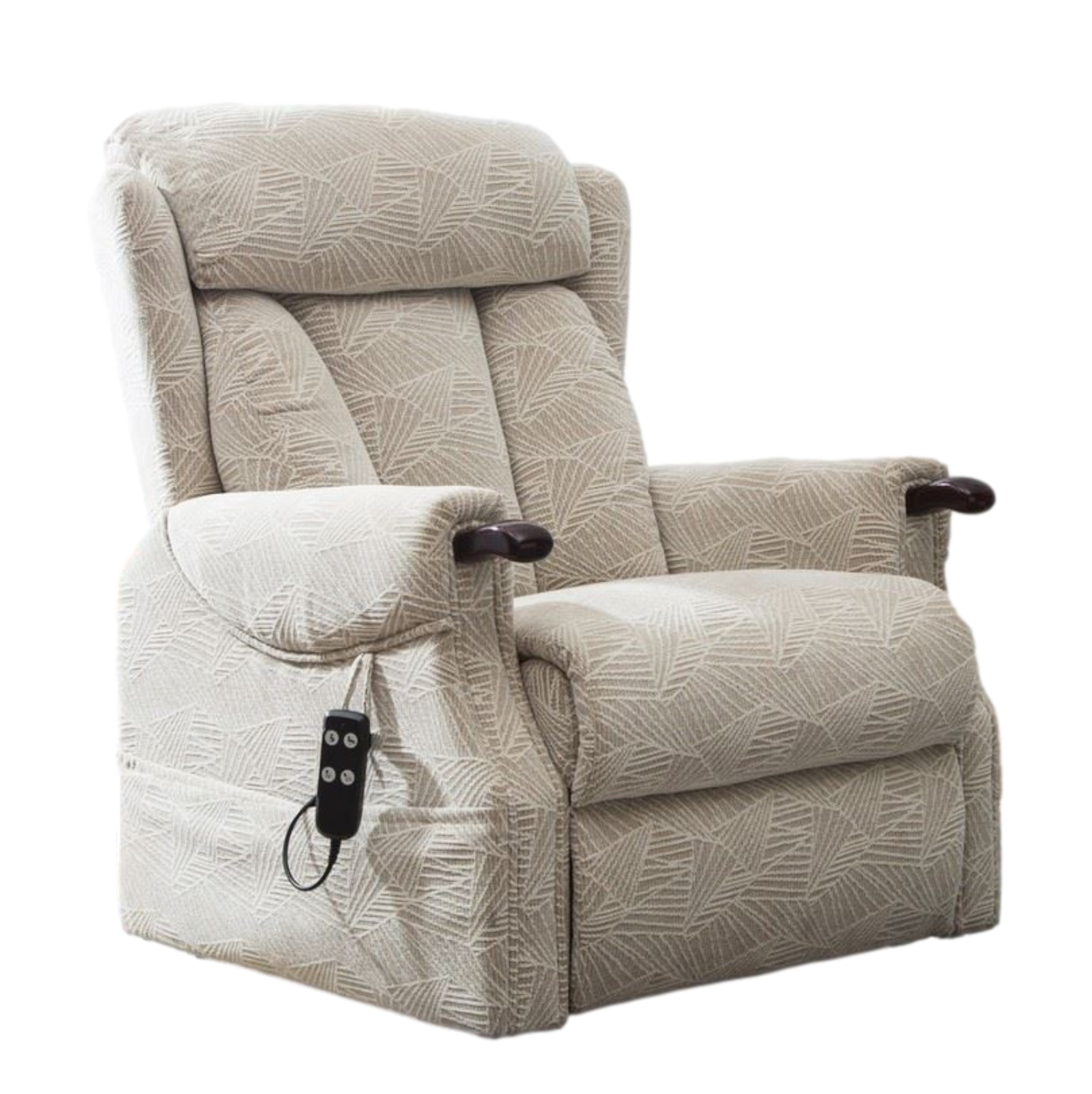 Denmark Dual Motor Riser Recliner Ergonomic Arm Chair Brushstroke Cream Fabric