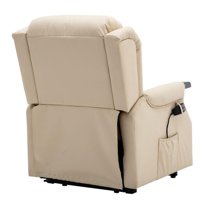 The Warminster Dual Motor Riser Recliner Mobility Chair in Cream Leather - Refurbished