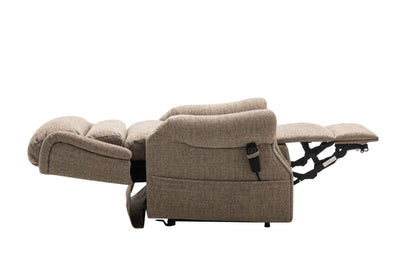 Salisbury Dual Motor Riser Recliner Arm Chair In Lisbon Mocha Fabric Clearance