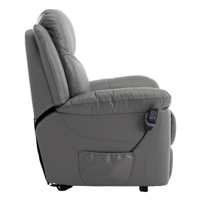 The Devon - Dual Motor Mobility Riser Recliner Arm Chair - Grey Genuine Leather - Refurbished