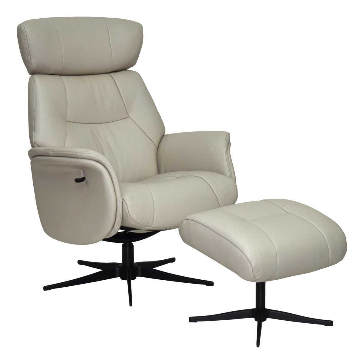 The Murcia - Swivel Recliner Chair & Matching Footstool Mushroom Genui ...