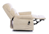 The Augusta - Dual Motor Riser Recliner Mobility Chair in Soft Fabric Finish - Cream