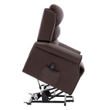 The Perth - Dual Motor Riser Recliner Mobility Chair in Brown Plush Faux Leather