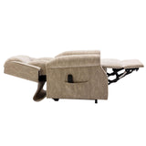 The Darwin - Dual Motor Riser Recliner Mobility Arm Chair in Cream Brushstroke Fabric