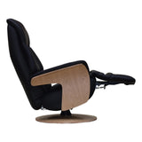 The Iowa - Stunning Electric Leather Recliner with Integrated Footstool & Wireless Remote - Black