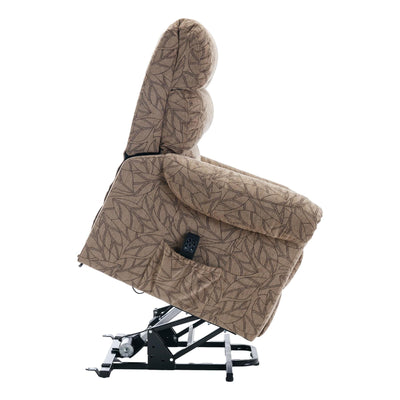 The Amesbury Dual Motor Riser Recliner Electric Mobility Chair - Cocoa Fabric - Refurbished