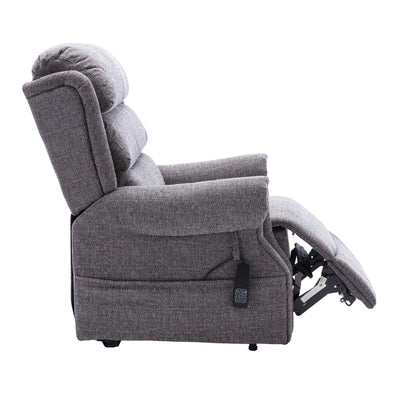 Salisbury Dual Motor Riser Recliner Arm Chair In Lisbon Grey Fabric