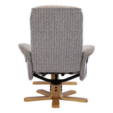 The Alexandria Swivel Recliner Chair & Footstool - Heat & Massage - Wheat Fabric