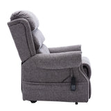 Salisbury Dual Motor Riser Recliner Arm Chair In Lisbon Grey Fabric