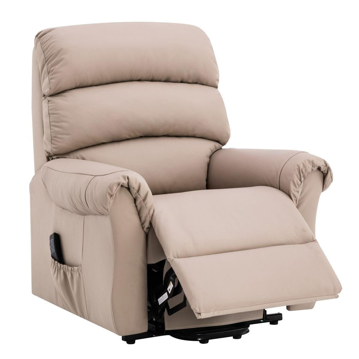 Amesbury Riser Recliner Electric Mobility Chair Taupe Leather, Slight ...