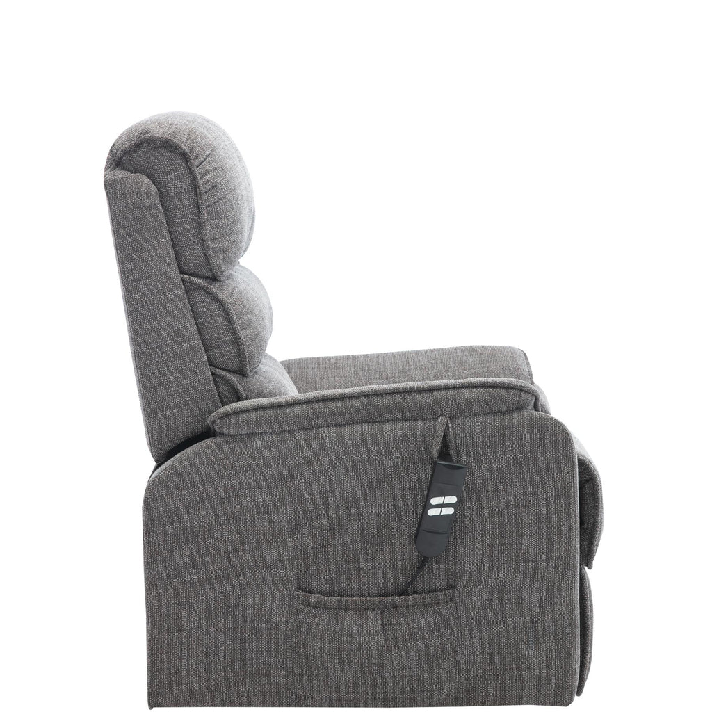 Henley Riser Recliner Mobility Chair, Dual Motor, Heat & Massage in Lisbon Grey Fabric