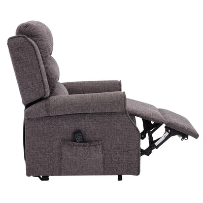 The Perth - Dual Motor Riser Recliner Mobility Chair in Lisbon Grey Fabric