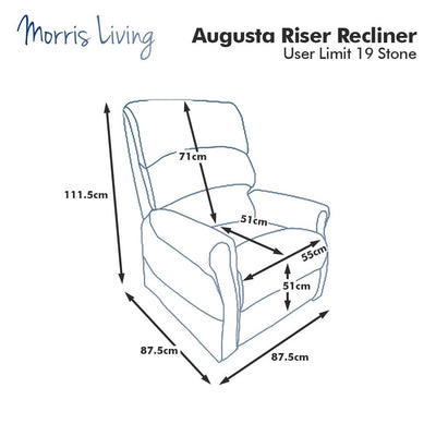 The Augusta - Dual Motor Riser Recliner Mobility Chair in Soft Fabric Finish - Cream