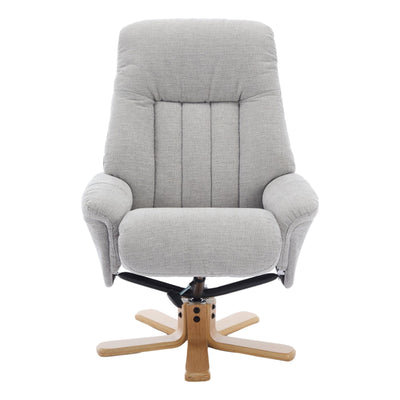 The Paris Swivel Recliner Chair & Footstool in Lille Cloud Fabric