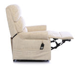 The Augusta - Dual Motor Riser Recliner Mobility Chair in Soft Fabric Finish - Cream