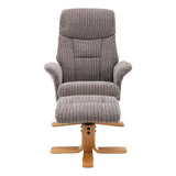 The Giza - Fabric Swivel Recliner Chair & Matching Footstool in Latte