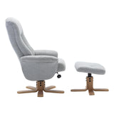 The Hawaii Swivel Recliner Chair & Footstool in Lille Cloud Fabric - Refurbished