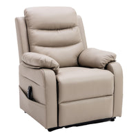 The Bamford - Single Motor Riser Recliner Chair in Pebble Plush Faux Leather - Refurbished