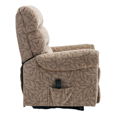 The Amesbury Dual Motor Riser Recliner Electric Mobility Chair - Cocoa Fabric - Refurbished