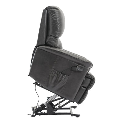 The Toulouse Riser Recliner Mobility Chair in High Grade Genuine Grey Leather