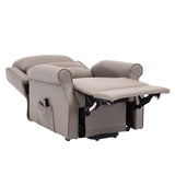 The Perth - Dual Motor Riser Recliner Mobility Chair in Grey Plush Faux Leather - Refurbished