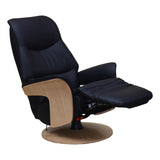 The Iowa - Stunning Electric Leather Recliner with Integrated Footstool & Wireless Remote - Black