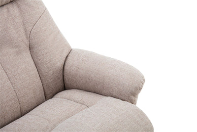 Dubai Lisbon Wheat Fabric Swivel Recliner Chair With Matching Footstool