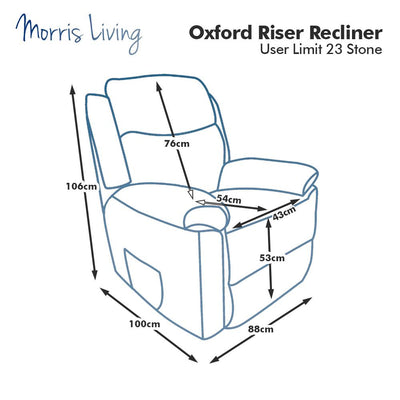 Oxford Riser Recliner / Lift & Tilt Chair in Soft Beige Fabric with USB charging - Clearance