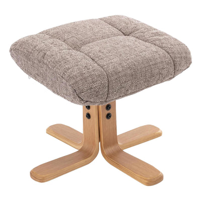 Cairo Footstool with Wooden Legs - Lisbon Mocha Fabric - Clearance Sale