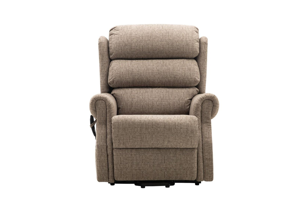 Salisbury Dual Motor Riser Recliner Arm Chair In Lisbon Mocha Fabric