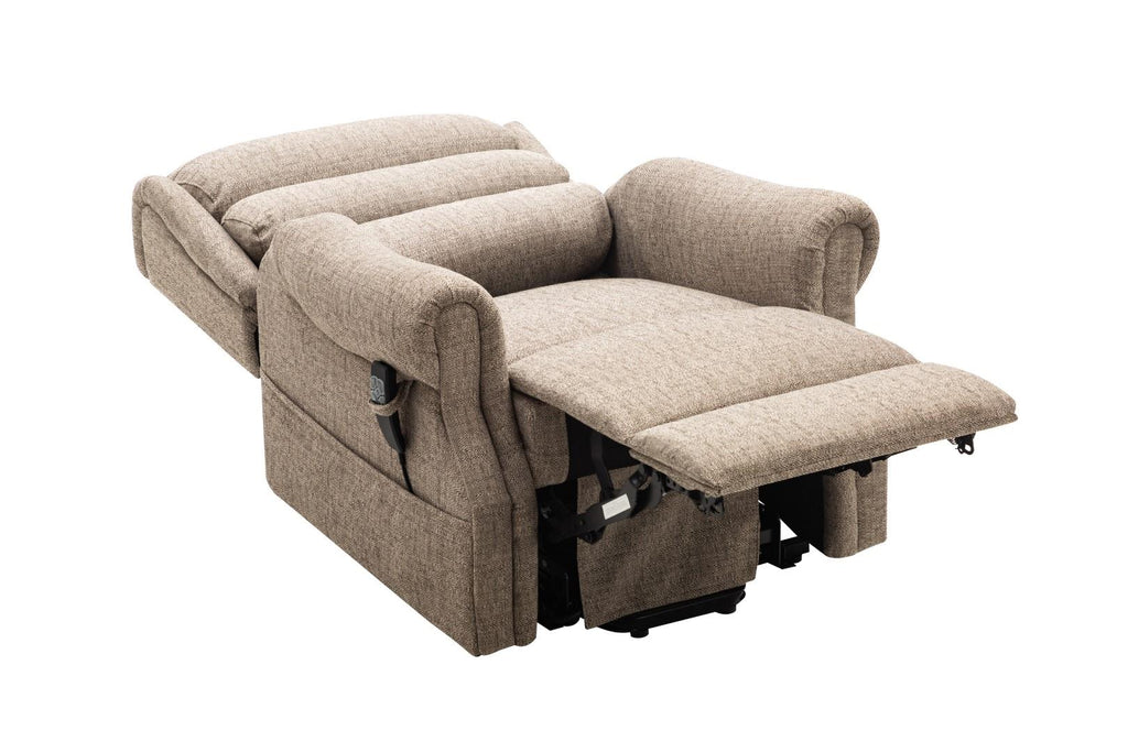 Salisbury Dual Motor Riser Recliner Arm Chair In Lisbon Mocha Fabric