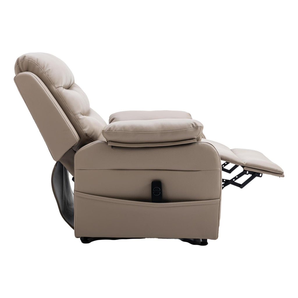 The Bamford - Single Motor Riser Recliner Chair in Pebble Plush Faux Leather